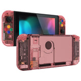 eXtremeRate Crystal Cherry Pink Back Plate for NS Switch Console, NS Joycon Handheld Controller Housing with Full Set Buttons, DIY Replacement Shell for Nintendo Switch - QP355