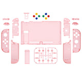 eXtremeRate Crystal Cherry Pink Back Plate for NS Switch Console, NS Joycon Handheld Controller Housing with Full Set Buttons, DIY Replacement Shell for Nintendo Switch - QP355