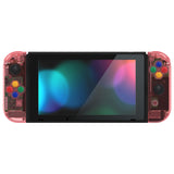 eXtremeRate Crystal Cherry Pink Back Plate for NS Switch Console, NS Joycon Handheld Controller Housing with Full Set Buttons, DIY Replacement Shell for Nintendo Switch - QP355