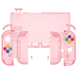 eXtremeRate Crystal Cherry Pink Back Plate for NS Switch Console, NS Joycon Handheld Controller Housing with Full Set Buttons, DIY Replacement Shell for Nintendo Switch - QP355