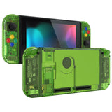 eXtremeRate Crystal Clear Green Back Plate for NS Switch Console, NS Joycon Handheld Controller Housing with Full Set Buttons, DIY Replacement Shell for Nintendo Switch - QP351