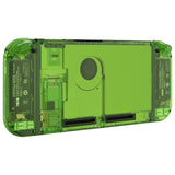 eXtremeRate Crystal Clear Green Back Plate for NS Switch Console, NS Joycon Handheld Controller Housing with Full Set Buttons, DIY Replacement Shell for Nintendo Switch - QP351