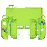 eXtremeRate Crystal Clear Green Back Plate for NS Switch Console, NS Joycon Handheld Controller Housing with Full Set Buttons, DIY Replacement Shell for Nintendo Switch - QP351