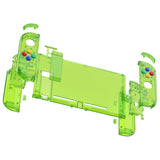 eXtremeRate Crystal Clear Green Back Plate for NS Switch Console, NS Joycon Handheld Controller Housing with Full Set Buttons, DIY Replacement Shell for Nintendo Switch - QP351