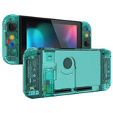 eXtremeRate Crystal Emerald Green Back Plate for NS Switch Console, NS Joycon Handheld Controller Housing with Full Set Buttons, DIY Replacement Shell for Nintendo Switch - QP356
