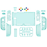 eXtremeRate Crystal Emerald Green Back Plate for NS Switch Console, NS Joycon Handheld Controller Housing with Full Set Buttons, DIY Replacement Shell for Nintendo Switch - QP356