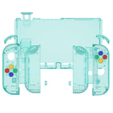 eXtremeRate Crystal Emerald Green Back Plate for NS Switch Console, NS Joycon Handheld Controller Housing with Full Set Buttons, DIY Replacement Shell for Nintendo Switch - QP356