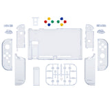 eXtremeRate Crystal Glacier Blue Back Plate for NS Switch Console, NS Joycon Handheld Controller Housing with Full Set Buttons, DIY Replacement Shell for Nintendo Switch - QP354
