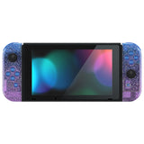 eXtremeRate Glitter Gradient Translucent Bluebell Back Plate for NS Switch Console, NS Joycon Handheld Controller Housing with Full Set Buttons, DIY Replacement Shell for Nintendo Switch - QP346