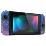 eXtremeRate Glitter Gradient Translucent Bluebell Back Plate for NS Switch Console, NS Joycon Handheld Controller Housing with Full Set Buttons, DIY Replacement Shell for Nintendo Switch - QP346