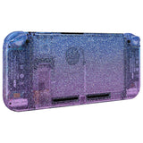 eXtremeRate Glitter Gradient Translucent Bluebell Back Plate for NS Switch Console, NS Joycon Handheld Controller Housing with Full Set Buttons, DIY Replacement Shell for Nintendo Switch - QP346