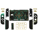 eXtremeRate Glow in Dark - Totem of Kingdom Black Back Plate for Nintendo Switch Console, NS Joycon Handheld Controller Housing with Colorful Buttons, DIY Replacement Shell for Nintendo Switch - QT122