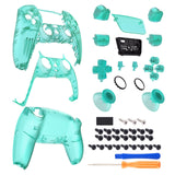 eXtremeRate Full Set Housing Shell with Buttons Touchpad Cover, Emerald Green Custom Replacement Decorative Trim Shell Front Back Plates Compatible with ps5 Controller BDM-010 BDM-020 - Controller NOT Included - QPFM5008G2