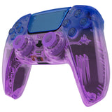 eXtremeRate Full Set Housing Shell with Action Buttons Touchpad Cover, Gradient Translucent Bluebell Replacement Decorative Trim Shell Front Back Plates Compatible with ps5 Controller BDM-030/040/050 - QPFP3001G3