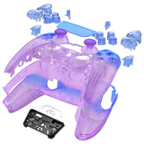 eXtremeRate Full Set Housing Shell with Action Buttons Touchpad Cover, Gradient Translucent Bluebell Replacement Decorative Trim Shell Front Back Plates Compatible with ps5 Controller BDM-030/040/050 - QPFP3001G3