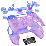 eXtremeRate Full Set Housing Shell with Action Buttons Touchpad Cover, Gradient Translucent Bluebell Replacement Decorative Trim Shell Front Back Plates Compatible with ps5 Controller BDM-030/040/050 - QPFP3001G3