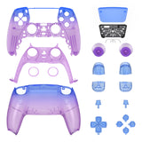 eXtremeRate Full Set Housing Shell with Action Buttons Touchpad Cover, Gradient Translucent Bluebell Replacement Decorative Trim Shell Front Back Plates Compatible with ps5 Controller BDM-030/040/050 - QPFP3001G3