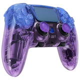 eXtremeRate Custom Replacement Full Set Shells with Buttons for PS5 Edge Controller - Gradient Translucent Bluebell - QRHEGP011