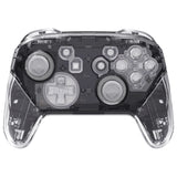 eXtremeRate Crystal Clear Faceplate Backplate Handles for NS Switch Pro Controller - Controller NOT Included - FRP360