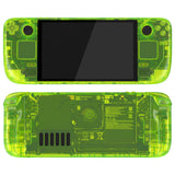 eXtremeRate Replacement Full Set Housing Shell with Buttons for Steam Deck OLED Handheld Console - Clear Lime Green - LQXSLM008