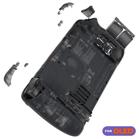 EXtremeRate Black Faceplate Back Plate Replacement Housing Case Full Set Shell W Buttons For Steam Deck Lcd Console EXtremeRate Black Faceplate Back Plate Replacement Housing Case Full Set Shell W Buttons For Steam Deck Lcd Console