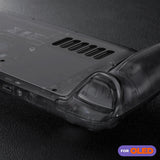 eXtremeRate Replacement Full Set Housing Shell with Buttons for Steam Deck OLED Handheld Console - Clear Slate Black - LQXSLM002