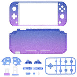 eXtremeRate Glitter Gradient Translucent Bluebell DIY Replacement Shell for Nintendo Switch Lite, NSL Handheld Controller Housing with Screen Protector, Custom Case Cover for Nintendo Switch Lite - DLP320