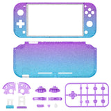 eXtremeRate Glitter Gradient Translucent Bluebell & Blue DIY Replacement Shell for Nintendo Switch Lite, NSL Handheld Controller Housing with Screen Protector, Custom Case Cover for Nintendo Switch Lite - DLP322