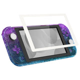 eXtremeRate Glitter Gradient Translucent Bluebell & Blue DIY Replacement Shell for Nintendo Switch Lite, NSL Handheld Controller Housing with Screen Protector, Custom Case Cover for Nintendo Switch Lite - DLP322