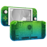 eXtremeRate Glitter Gradient Translucent Green Blue DIY Replacement Shell for Nintendo Switch Lite, NSL Handheld Controller Housing with Screen Protector, Custom Case Cover for Nintendo Switch Lite - DLP321