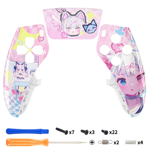 eXtremeRate MeWoow Left Right Front Housing Shell with Touchpad Compatible with ps5 Edge Controller, DIY Replacement Faceplate Shell Custom Touch Pad Cover Compatible with ps5 Edge Controller - MLREGT016