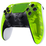 eXtremeRate Clear Lime Green Left Right Front Housing Shell with Touchpad Compatible with ps5 Edge Controller, DIY Replacement Faceplate Shell Custom Touch Pad Cover Compatible with ps5 Edge Controller - MLREGM008