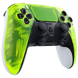 eXtremeRate Clear Lime Green Left Right Front Housing Shell with Touchpad Compatible with ps5 Edge Controller, DIY Replacement Faceplate Shell Custom Touch Pad Cover Compatible with ps5 Edge Controller - MLREGM008