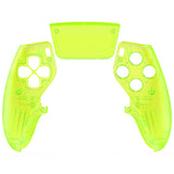 eXtremeRate Clear Lime Green Left Right Front Housing Shell with Touchpad Compatible with ps5 Edge Controller, DIY Replacement Faceplate Shell Custom Touch Pad Cover Compatible with ps5 Edge Controller - MLREGM008
