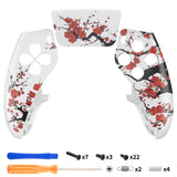 eXtremeRate Winter Blossom Left Right Front Housing Shell with Touchpad Compatible with ps5 Edge Controller, DIY Replacement Faceplate Shell Custom Touch Pad Cover Compatible with ps5 Edge Controller - MLREGT015