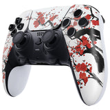 eXtremeRate Winter Blossom Left Right Front Housing Shell with Touchpad Compatible with ps5 Edge Controller, DIY Replacement Faceplate Shell Custom Touch Pad Cover Compatible with ps5 Edge Controller - MLREGT015