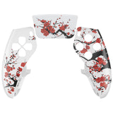 eXtremeRate Winter Blossom Left Right Front Housing Shell with Touchpad Compatible with ps5 Edge Controller, DIY Replacement Faceplate Shell Custom Touch Pad Cover Compatible with ps5 Edge Controller - MLREGT015