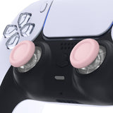 eXtremeRate Clear & Cherry Blossoms Pink Dual-Color Replacement Thumbsticks for PS5 Controller, Custom Analog Stick Joystick Compatible with PS5, for PS4 All Model Controller - JPF644