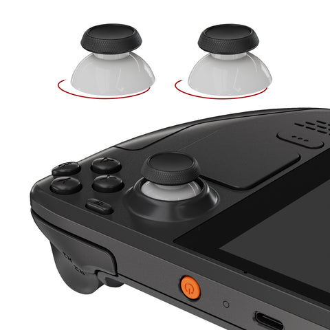 eXtremeRate Replacement Thumbsticks with Original Touch Sensing for Steam Deck LCD & OLED - Black & Gray - GGBSDM001