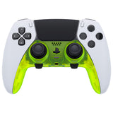 eXtremeRate Clear Lime Green Top Bottom Decorative Trim Shell Compatible with ps5 Edge Controller DIY Replacement Front Back Clip Shell, Custom Plates Cover Compatible with ps5 Edge Controller - CXQEGM008