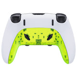 eXtremeRate Clear Lime Green Top Bottom Decorative Trim Shell Compatible with ps5 Edge Controller DIY Replacement Front Back Clip Shell, Custom Plates Cover Compatible with ps5 Edge Controller - CXQEGM008