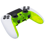 eXtremeRate Clear Lime Green Top Bottom Decorative Trim Shell Compatible with ps5 Edge Controller DIY Replacement Front Back Clip Shell, Custom Plates Cover Compatible with ps5 Edge Controller - CXQEGM008