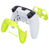 eXtremeRate Clear Lime Green Top Bottom Decorative Trim Shell Compatible with ps5 Edge Controller DIY Replacement Front Back Clip Shell, Custom Plates Cover Compatible with ps5 Edge Controller - CXQEGM008