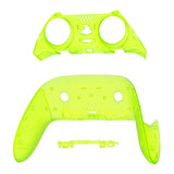 eXtremeRate Clear Lime Green Top Bottom Decorative Trim Shell Compatible with ps5 Edge Controller DIY Replacement Front Back Clip Shell, Custom Plates Cover Compatible with ps5 Edge Controller - CXQEGM008