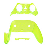 eXtremeRate Clear Lime Green Top Bottom Decorative Trim Shell Compatible with ps5 Edge Controller DIY Replacement Front Back Clip Shell, Custom Plates Cover Compatible with ps5 Edge Controller - CXQEGM008