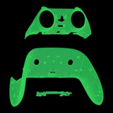 eXtremeRate Glow in Dark - Green Top Bottom Decorative Trim Shell Compatible with ps5 Edge Controller DIY Replacement Front Back Clip Shell, Custom Plates Cover Compatible with ps5 Edge Controller - CXQEGM007