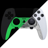 eXtremeRate Glow in Dark - Green Top Bottom Decorative Trim Shell Compatible with ps5 Edge Controller DIY Replacement Front Back Clip Shell, Custom Plates Cover Compatible with ps5 Edge Controller - CXQEGM007