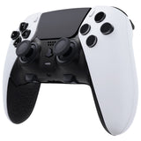 eXtremeRate Textured Black Top Bottom Decorative Trim Shell Compatible with ps5 Edge Controller DIY Replacement Front Back Clip Shell, Custom Plates Cover Compatible with ps5 Edge Controller - CXQEGP012