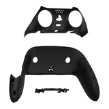 eXtremeRate Textured Black Top Bottom Decorative Trim Shell Compatible with ps5 Edge Controller DIY Replacement Front Back Clip Shell, Custom Plates Cover Compatible with ps5 Edge Controller - CXQEGP012