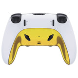 eXtremeRate Chrome Gold Top Bottom Decorative Trim Shell Compatible with ps5 Edge Controller DIY Replacement Front Back Clip Shell, Custom Plates Cover Compatible with ps5 Edge Controller - CXQEGD001